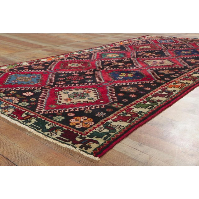 Mid 20th Century Vintage Persian Shiraz Rug - 05'02 X 09'11. For Sale - Image 5 of 11