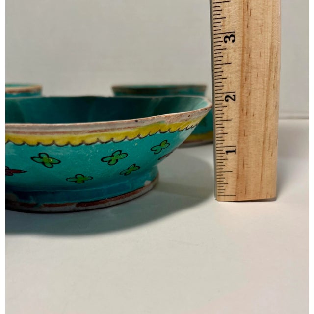 Late 19th Century Set of 4 Antique Chinese Porcelain Qing Dynasty Green Bowls For Sale - Image 5 of 6