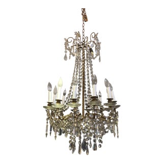 1920s French Empire Twelve Arm Chandelier For Sale