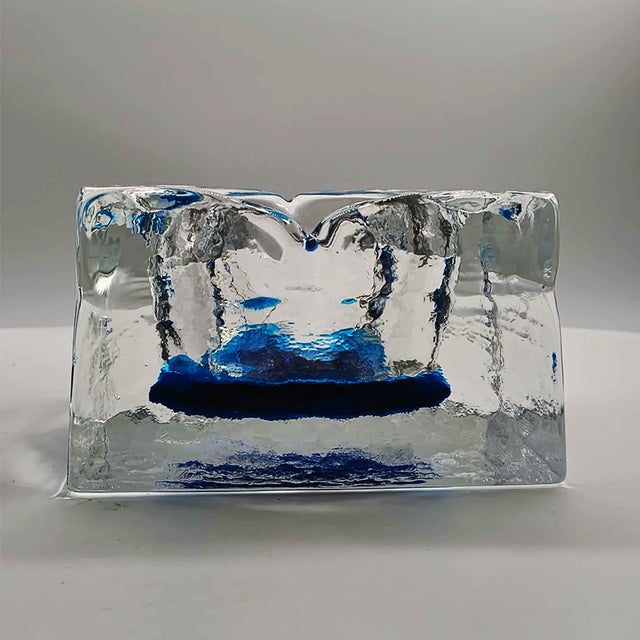 Square Ashtray in Hand-Worked Murano Glass with Ice Cube Effect, 1970s For Sale - Image 9 of 9