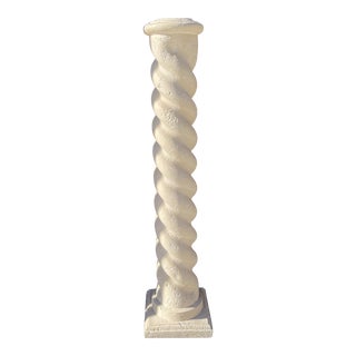 Vintage Late 1980s Cream Twisted Plaster Floor Lamp in Style of Michael Taylor For Sale