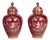 Napoleon III Lidded Vases in Painted Porcelain, 19th Century, Set of 2 For Sale