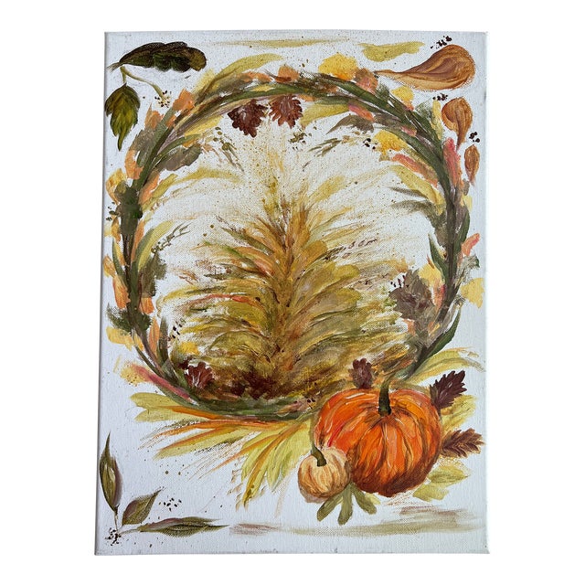 Acrylic Painting of Pumpkin For Sale