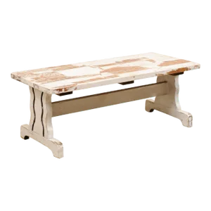 Rustic Chic Art Deco Style Painted Coffee Table With Flapper Figures