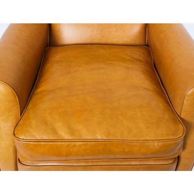 Antique English Art Deco Club Leather Chair, 1930s For Sale - Image 6 of 14