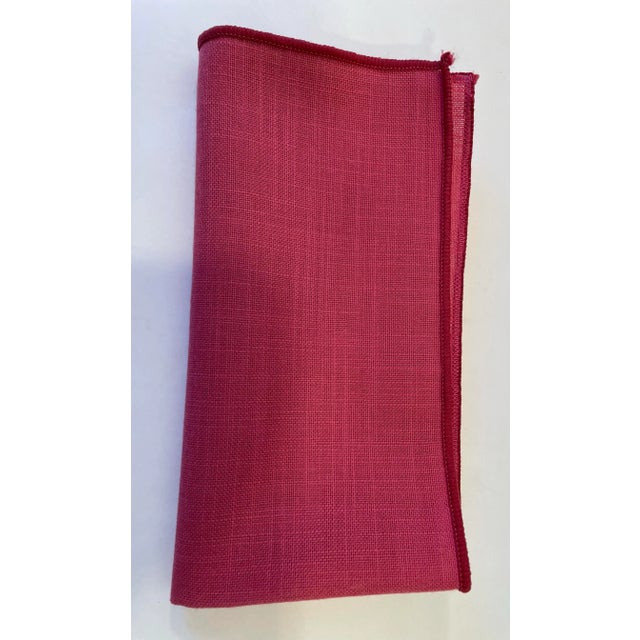 Vintage Rose Colored Linen Dinner Napkins - Set of 6 For Sale In Dallas - Image 6 of 6