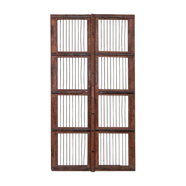 1950s 1950s Distressed Wall Art Hanging | Handmade Hand Carved Iron Barn Wall Art | Farmhouse Style 65 Inch Tall Panel | Rustic Unique Mancave Decor For Sale - Image 5 of 6