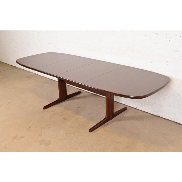 Skovby Danish Modern Sculpted Rosewood Extension Dining Table, Newly Refinished For Sale - Image 14 of 14