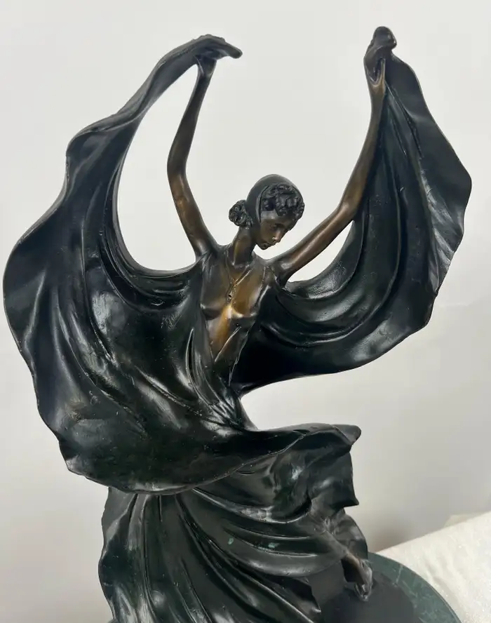 Louis Icart Art Deco Style Fascination Recast Bronze Dancing Woman