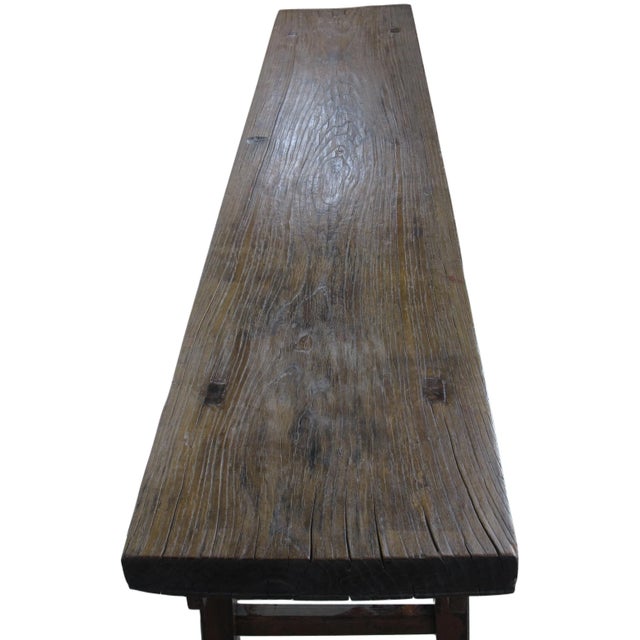 Hebei 8 Ft Long Antique Countryside Console Table For Sale - Image 10 of 12
