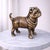 Antique Brass Finish Metal Pug Dog Sculptures For Sale - Image 4 of 10