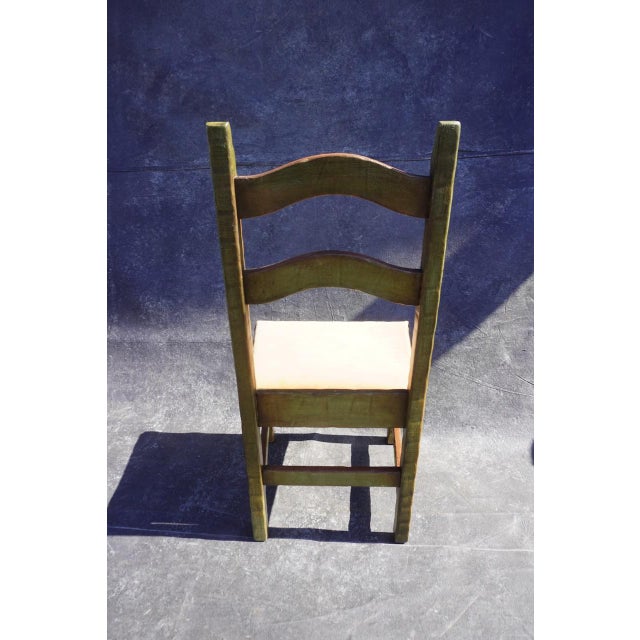 Wood Early 20th Century Monterey Classic Green Decorated Chair For Sale - Image 7 of 7