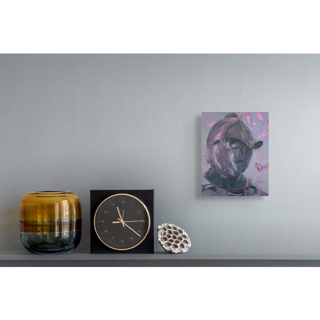Early 21st Century Year of Snake by Elena Burykina | Oil on panel Armor-clad figure with snakes emerging from the helmet. For Sale - Image 5 of 5