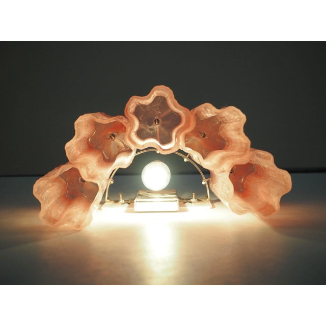 Pair of Murano Glass Tube Wall Sconces 5 Pink Alabaster Glass Tube For Sale - Image 9 of 9
