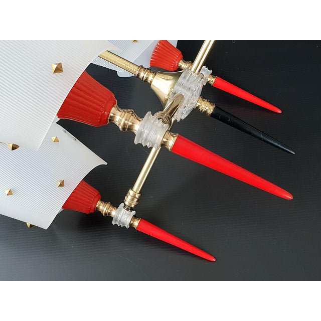 Vintage Torch Pendant Light in Brass and Plastic, 1950s For Sale - Image 9 of 10