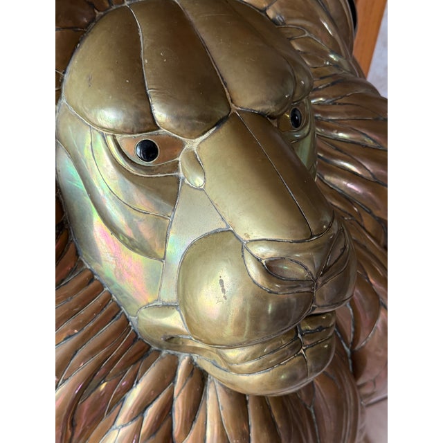 Metal Sergio Bustamante Vintage Copper and Brass Large Wall Mount Lion Head Bust Signed & Numbered 5/100 For Sale - Image 7 of 12