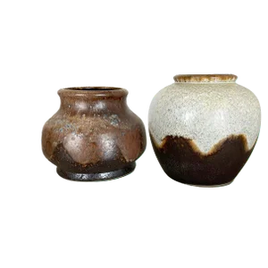 German Ceramic Pottery Lava Vases from Dümler and Breiden, 1960s, Set of 2