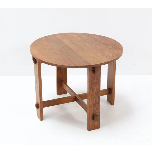 1920s Oak Art Deco Coffee Table by J.C. Le Cointre Den Haag, 1920 For Sale - Image 5 of 12