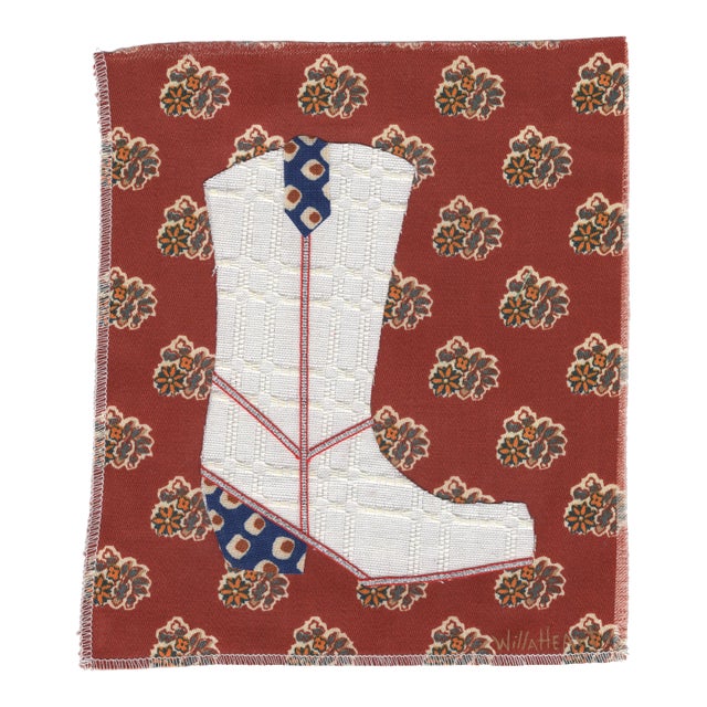 Ruby Claire the Cowboy Boot by Willa Heart in Brimfield Black Frame, Mini Art Print For Sale