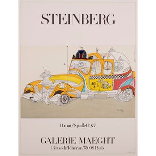 "Taxi" - Original Saul Steinberg Exhibition Poster by Galerie Maeght For Sale
