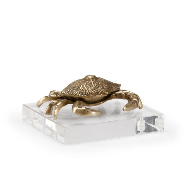 Contemporary Wildwood Brass Crab Sculpture For Sale - Image 3 of 3