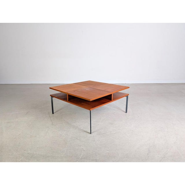 Vintage Danish Coffee Table in Teak and Metal, 1970 For Sale - Image 4 of 9