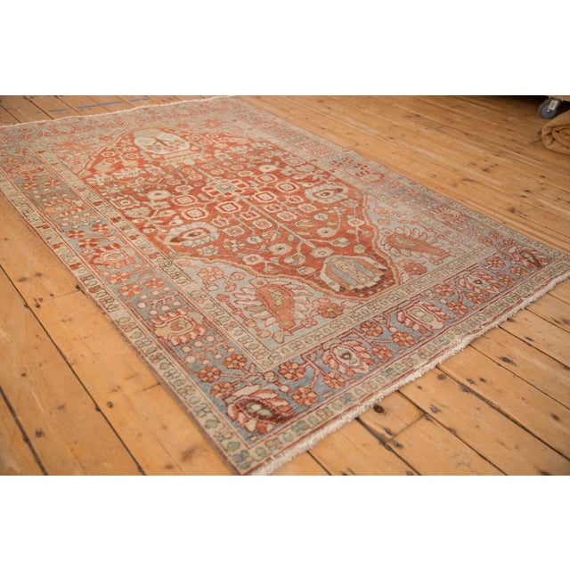 Red Vintage Distressed Baktiari Rug - 4'8" x 6'7" For Sale - Image 8 of 10