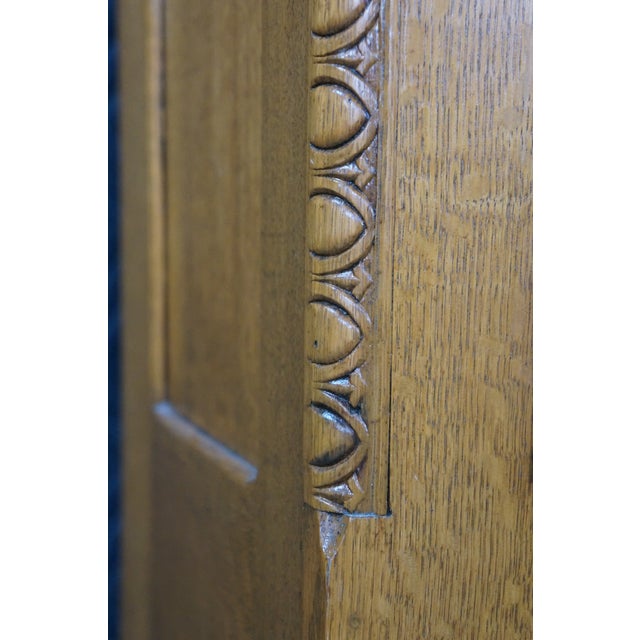 Late 19th Century Antique American Victorian Slant Front Cabinet Bookcase Linen Press Wardrobe 75" For Sale - Image 5 of 13