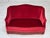 1970s, Danish 2-seater sofa. Original red furniture velour, ash wood legs, springs in the seat. Original very good...