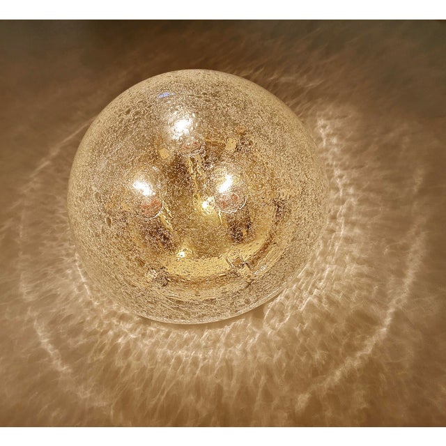 Large Glass and Brass Ceiling Light from Limburg For Sale - Image 4 of 18