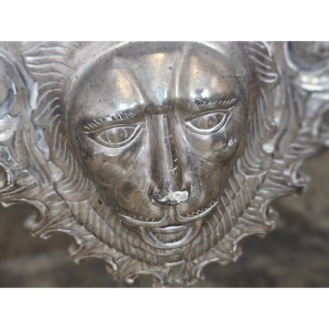 Silver Antique Silver Gilt Lion Mask With Lion Legs W Paw and Claw Feet Console Table For Sale - Image 8 of 10