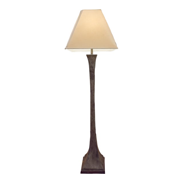 1960s Verdigris Bronze Floor Lamp For Sale