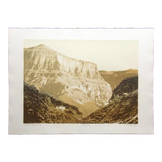 1980s "Near Hatakai" Realist Style Etching of a Canyon by Paula Crane For Sale