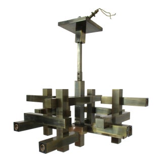 1970s Gaetano Sciolari Cityscape Chandelier For Sale