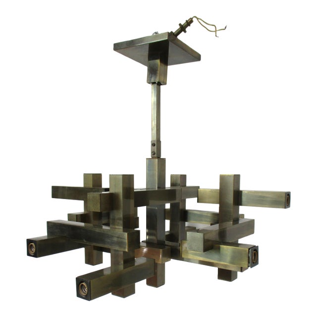 70's Gaetano Sciolari Cityscape Chandelier Italy For Sale