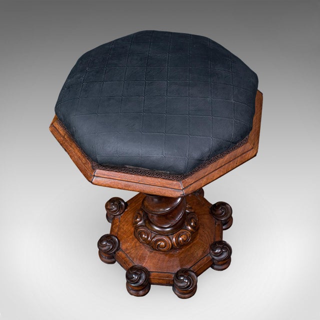 Wood Antique Estate Chapel Organist's Stool, Scottish, Walnut Music Riser, William IV For Sale - Image 7 of 12