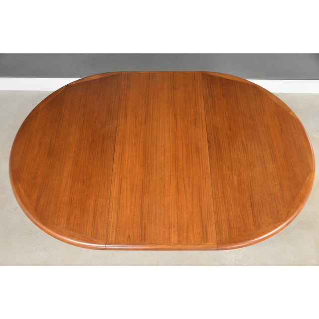 Brown 1960s Refinished Round to Oval Danish Modern Teak Dining Table For Sale - Image 8 of 11