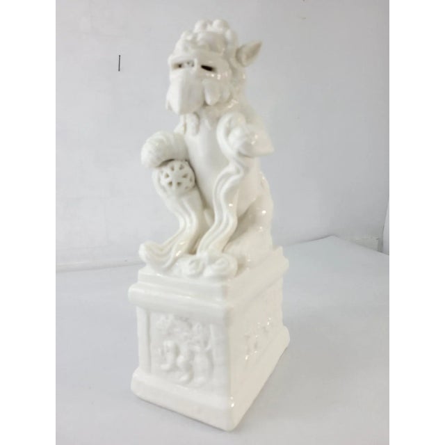 2000 - 2009 Vintage Gothic White Glossy Ceramic Table Top Gargoyle For Sale - Image 5 of 7