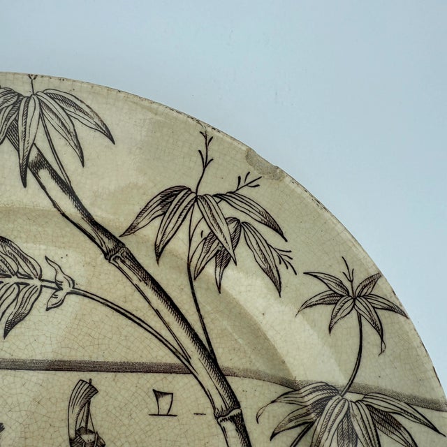 English Late 19th-Century English Staffordshire Brown Transferware Plate For Sale - Image 3 of 3