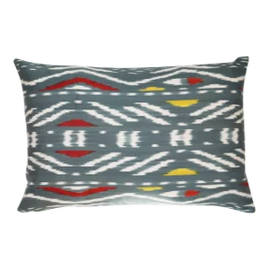 Contemporary Gray Handmade Silk Throw Pillow & Down Insert