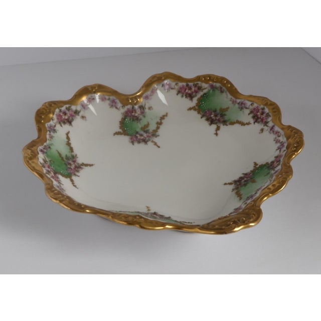 Early 20th Century Antique B&h Limoges France Hand Painted Bowl Gilt Rim Floral 10” For Sale - Image 5 of 10