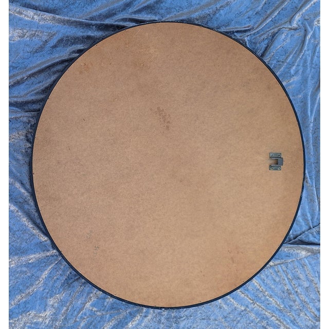 Vintage Round Wall Mirror with Black Frame, 1980s For Sale - Image 4 of 5