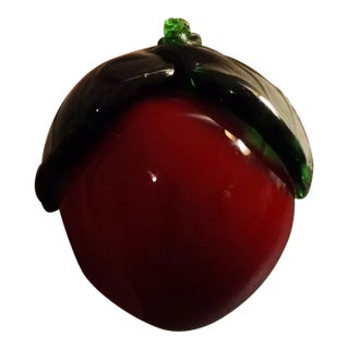 1990s Red Art Glass Fruit Figurine For Sale