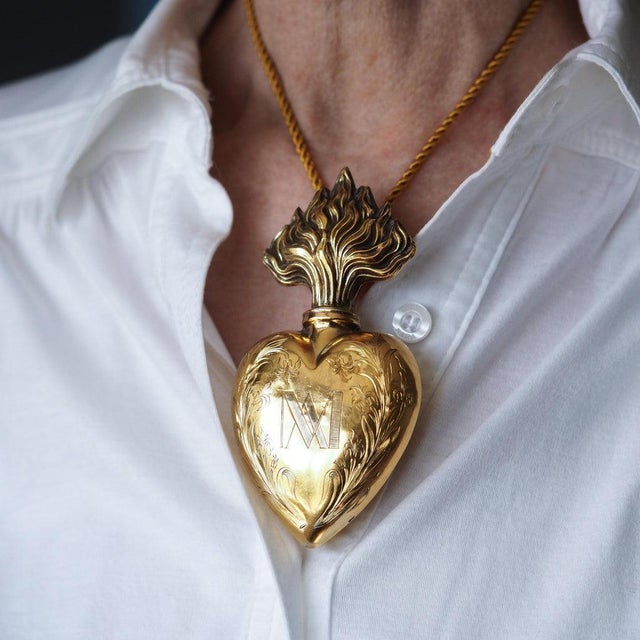 Antique Silver Gilt Heart Perfume Bottle, 1800s For Sale - Image 6 of 18