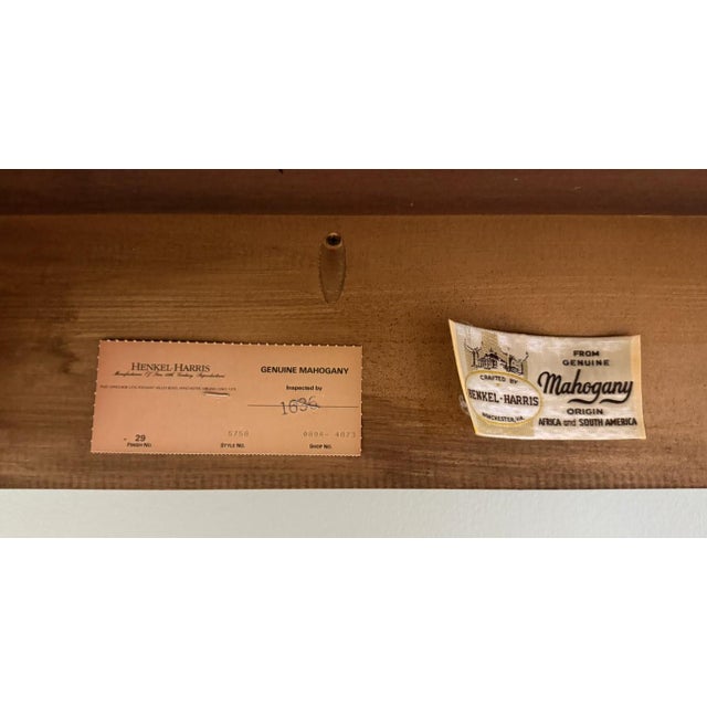 Vintage Henkel Harris Flamed Mahogany Adams Style Console Table Model No. 5758 For Sale - Image 14 of 17