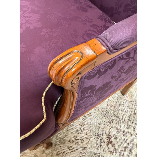 Textile French Provincial Wing Back Chair For Sale - Image 7 of 12