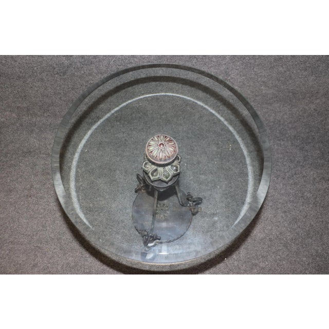 Gorgeous Pair Verdi Gris Bronze Circular Neoclassical Italian Gueridons Tables For Sale - Image 9 of 9