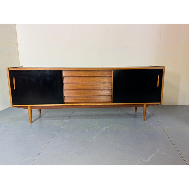 Mid-Century Modern Mid-Century Scandinavian Teak Sideboard with Sliding Doors by Nils Jonsson for Hugo Troeds, 1960s For Sale - Image 3 of 9