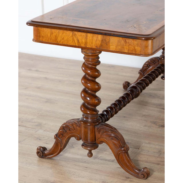 Lombardy Rectangular Table in Walnut and Precious Wood Marquetry, Italy, 19th Ce For Sale - Image 13 of 16