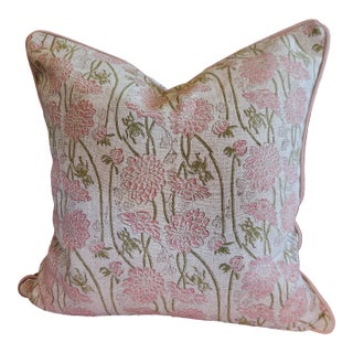 Hand Block Print 100% Linen Pillow For Sale